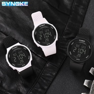 SYNOKE Men Watch Digital Waterproof Electronic LED Wrist White Fashion Army Multifunctional Sport Watch