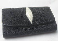 อาเซียน Stingray 3 Fold Wallet 3 พับ กระเป๋าหนังเป็นหนังปลากระเบนแท้ ทนทานใช้เองดีมากเป็นของขวัญถูกใจผู้รับสวยงาม 100%