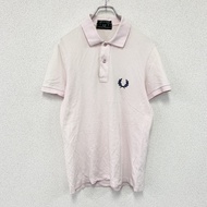 FRED PERRY短袖 polo 衫，帶刺繡標誌，粉紅色，S 碼，古著。