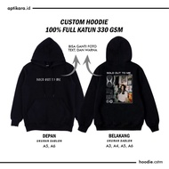Jaket Hoodie Pullover Pria & Wanita Bahan Full Cotton Sablon Custom Satuan Bijian Pakai Foto Nama Lo