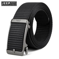 JEEP SPIRIT 1941 ESTD Men's black canvas belt, military belt, men's tactical belt, high-quality men'