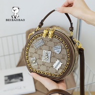 Beibaobao Crossbody Bag Small round Bag Women Bag Fashion Fashion PVC Shoulder Middle Shoulder Bag L