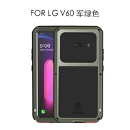 LOVE MEI เคส LG V60 ThinQ พร้อมอุปกรณ์ป้องกันหน้าจอกระจกเทมเปอร์กันกระแทกโลหะไฮบริดและซิลิโคนเจลป้องกันเกราะแข็งแกร่งเคสหลังทนทานสำหรับ V60 Thinq/ V60