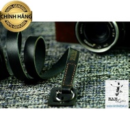 VINTAGE BLACK COW LEATHER CAMERA STRAP – R A M A2 BLACK.