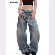 Haven Studio men's and women's baggy jeans with wide curved leg, blue, black, brown, broken effect