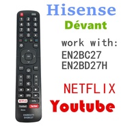 For Hisense Dévant EN2BC27 EN2BD27H smart tv remote Netflix Sticker Youtube Compatible TV model 50K3