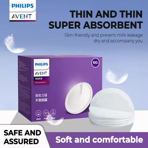 PHILIPS AVENT Ultra-Thin Disposable Breast Pads – 100-Pack | Leak-Proof, Breathable-Anti-Overflow | 
