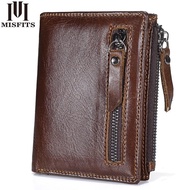 New Genuine Leather men's wallet zipper Short c0in Purse Male slim Cowhide Credit Id Wallet Men Multifunction Small women Wallet