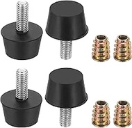 QUARKZMAN Set of 4 M6 x 15 mm Thread Adjustable Furniture Gliders 20 x 28 mm Furniture Leveling Feet