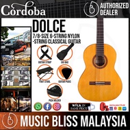 Cordoba Dolce 7/8 - Solid Canadian Cedar Top, Mahogany Back & Sides, Smallsized & Lightweight Classi