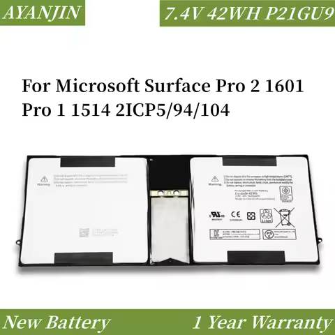 7.4V 42WH P21GU9 Laptop Battery For Microsoft Surface Pro 2 1601 Pro 1 1514 2ICP5/94/104