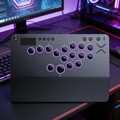 Pro KO Leverless All Button Arcade Fight Stick for PS5 PS4 PC Windows 10 11 Officially Licensed eSpo