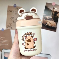 FQUAN Kapibara Cute Thermos Cup Children Water Cup Straw Cup Student School Cup