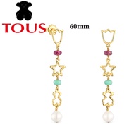 TOUS New 9 kt gold long earrings with 50 mm gemstone silhouette.Modern and versatile design, classic