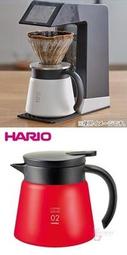 【豐原哈比店面經營】HARIO VHS-60R 02不銹鋼真空保溫壺-600ml 紅色 真空斷熱構造 另有黑、白色可選