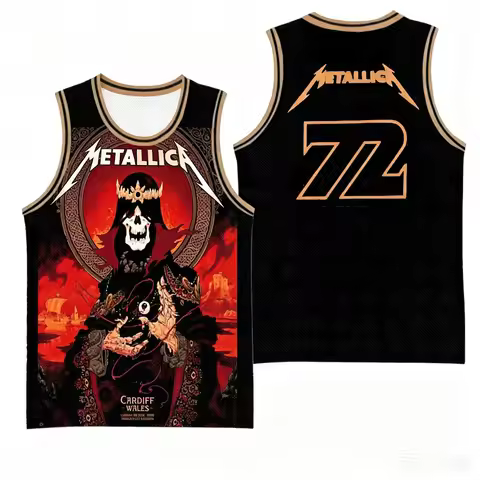 Metallica M72 Cardiff, Wales World Tour 2026 Fan Basketball Jersey Men's and Women's Summer Vest Qui