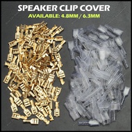 6.3 mm 4.8mm Female Speaker Clip Transparent Cover Crimp Terminal Connector Gold Brass Car Speaker E