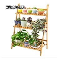 RAK BUNGA KAYU SEGITIGA 3 SUSUN UNTUK POT BUNGA SKULEN