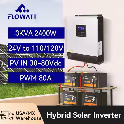 2400W Hybrid Solar Inverter 24V to 110V 3KVA Pure Sine Wave