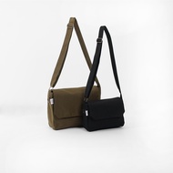 Flap Bag by Money Alter / Canvas Sling Bag 2 Sizes