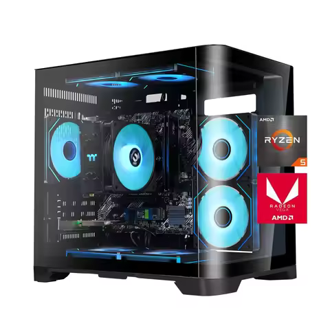 YEAH MAGIC Gaming Desktop AMD Ryzen 5 5600GT 3.9GHz 16GB(8G*2) DDR4 3200 1T NVME SSD ARGB 7 Fans Win