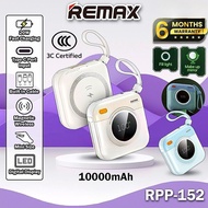【3C Certified】Remax RPP-152 10000mAh Powerbank Magnetic Wireless Powerbank Built In Cable Powerbank