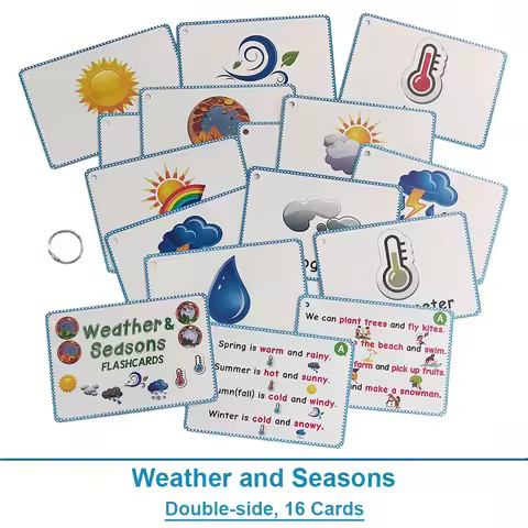 Weather & Season Learning Card English Classroom Group Learning Tools Grammar and Vocabulary Buildin
