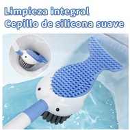 【现货】-Whale Toilet Brush Cleaning Brush with Silicone Head Wall-mounted Toilet Brush Berus TandasWall
