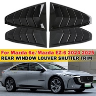 For Mazda 6e/Mazda EZ-6 2024 2025 2X Black/Carbon Rear Window Louver Cover Trims
