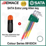 SATA Color Series Extra-Long Hex key Wrench Set with Extension Bar Hex Wrenches Sata Tools 09103CH