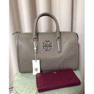 美國 tory burch britten satchel 小牛皮荔枝紋兩用波士頓包 -多色