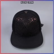 [GENUINE] ORANGE snapback hat with metallic ventilation mesh