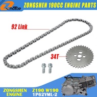 Motorcycle Engine Timing Chain Gear Sprocket Kit For ZongShen 190cc Z190 W190 ZS1P62YML-2 Electric S