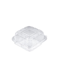 OPS-C10 4" Burger Box Tray with Lock [ 100pcs± ] Benxon Bakery Disposable Plastic Clear Food Box - B