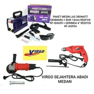 PAKET MESIN LAS 380WATT GENMARU MESIN BOR 13MM REDFOX RF-ID6699