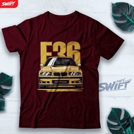 Yellow T-Shirt bmw M3 E36 Coupe TSHIRT JDM DISTRO CLOTHES