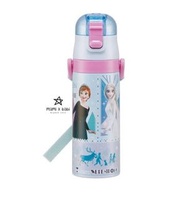 日本 Skater 直飲式 超輕不鏽鋼 保溫 揹帶水樽 水壺 (470ml) - Frozen 冰雪奇緣 Elsa Anna (紫藍色)