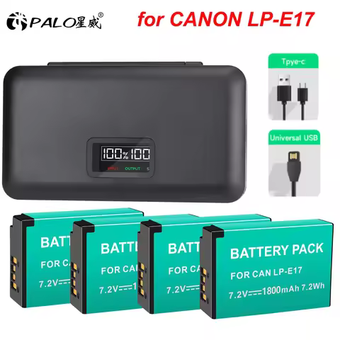 PALO LP E17 LP-E17 Battery with Charger Box for Canon EOS 200D M5 M6 750D 760D T6i T6s 800D 8000D 90