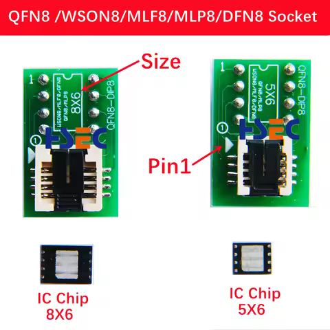 DFN8 WSON8 MLF8 QFN8 Adapter 6*5mm 6*8 IC Chips Socket for CH341A TL866ii plus RT809H/F T48 T56 ezp2