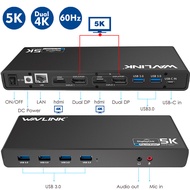 Wavlink Dual 5K Displaylink Docking Station For LaptopDual HDMI4K at 60HZ or Dual DP 5K at 60HZ2 HDM