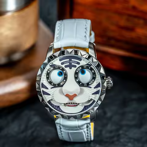Lucky Harvey Tiger Automaton Men Watches Luxury Automatic Mechanical Super Luminous Dial 40mm Fashio