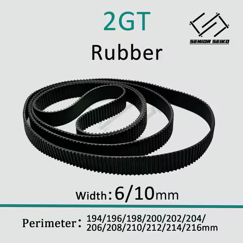 2GT 2M Belt Width 6/10mm Rubber CBelt Closed Loop Perimeter 194/196/198/200/202/204/206/208/210/212/