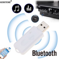 KEBETEME ตัวรับสัญญาณบลูทูธไร้สาย USB,เครื่องเล่น MP3พร้อมไมค์ดนตรีสเตอริโอตัวรับสัญญาณเสียงดองเกิลอะแดปเตอร์ลำโพงสำหรับรถยนต์โทรศัพท์บ้าน DVD พีซีลำโพงหูฟัง