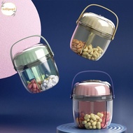 LOLLIPOP1 7 Day Pill Box, Handle Storage Box Transparent Medicine Packaging Box, Pill Tablet Storage Box Weekly 4 Grids Convenient Travel Medicine Organizer Pill Box