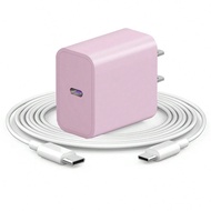 20W PD Colorful Fast Charger Adapter + 3.3ft/100cm C To C High-Efficiency Data Transfer Fast Chargin