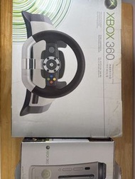 Xbox 360 主機 + 無線賽車軚盤連力回饋