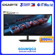 Gigabyte G34WQC2 - 34” 3440×1440 WQHD /Curved 200Hz Gaming Monitor | GP-G34WQC2-AP itw