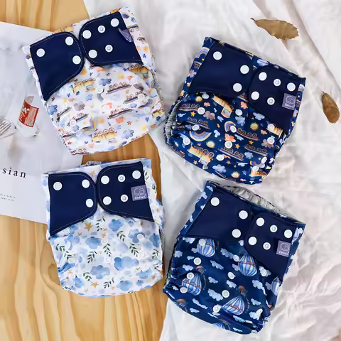 4Pcs/Set Washable Reusable Baby Cloth Diaper Adjustable Baby Nappy For 3-15kg Baby