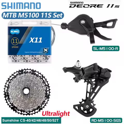 SHIMANO DEORE M5100 1X11S Groupset Mountain Bike HG Sunshine 40/46/48/50/52T Ultra-Light Hollow Cass