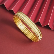cod Luxury 24K 9999 Pure Gold Gold Bracelet Light Luxury Diamond-encrusted Square Simple Buckle Brac